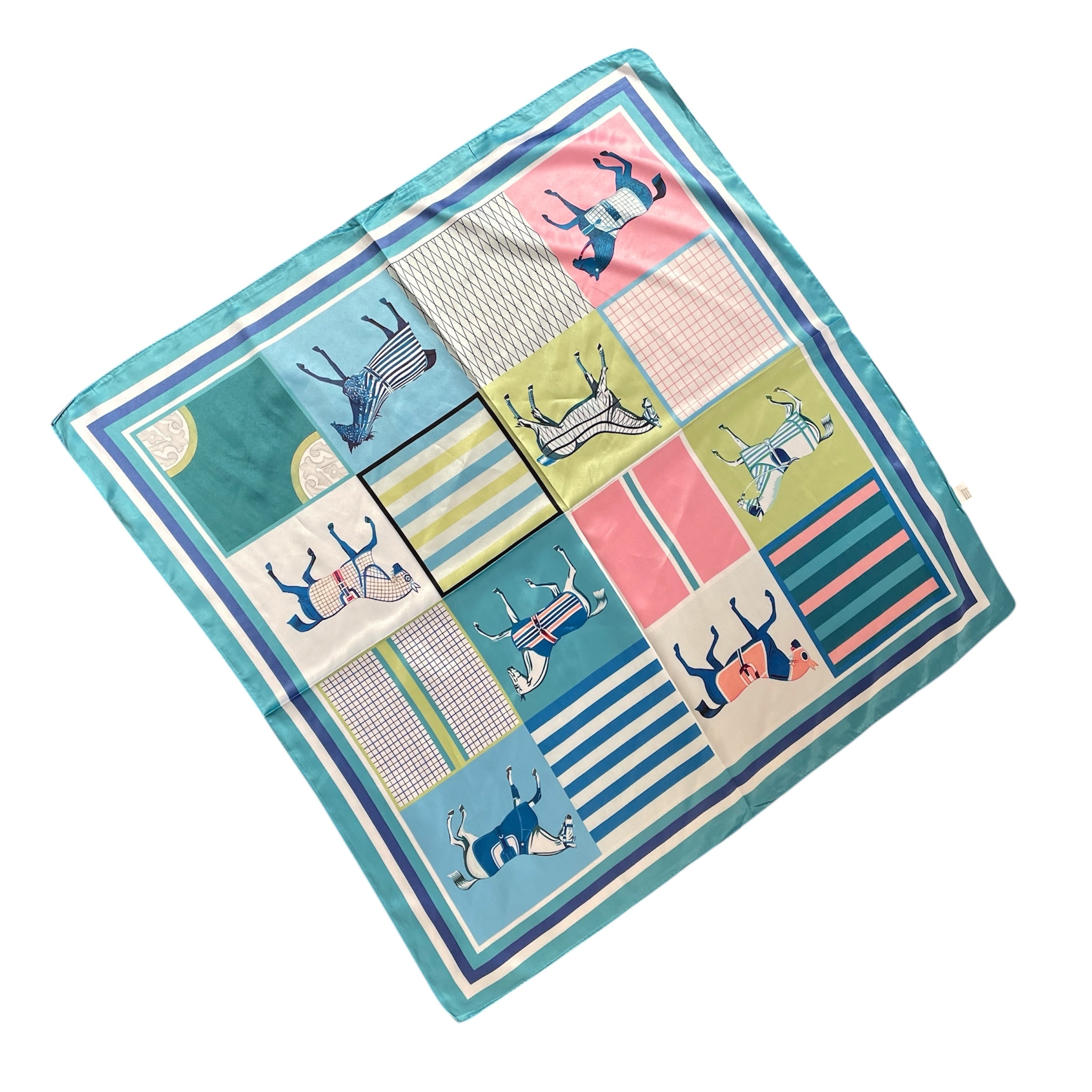 Damen halstuch seidentuch pferdemotiv taschenaccssoire