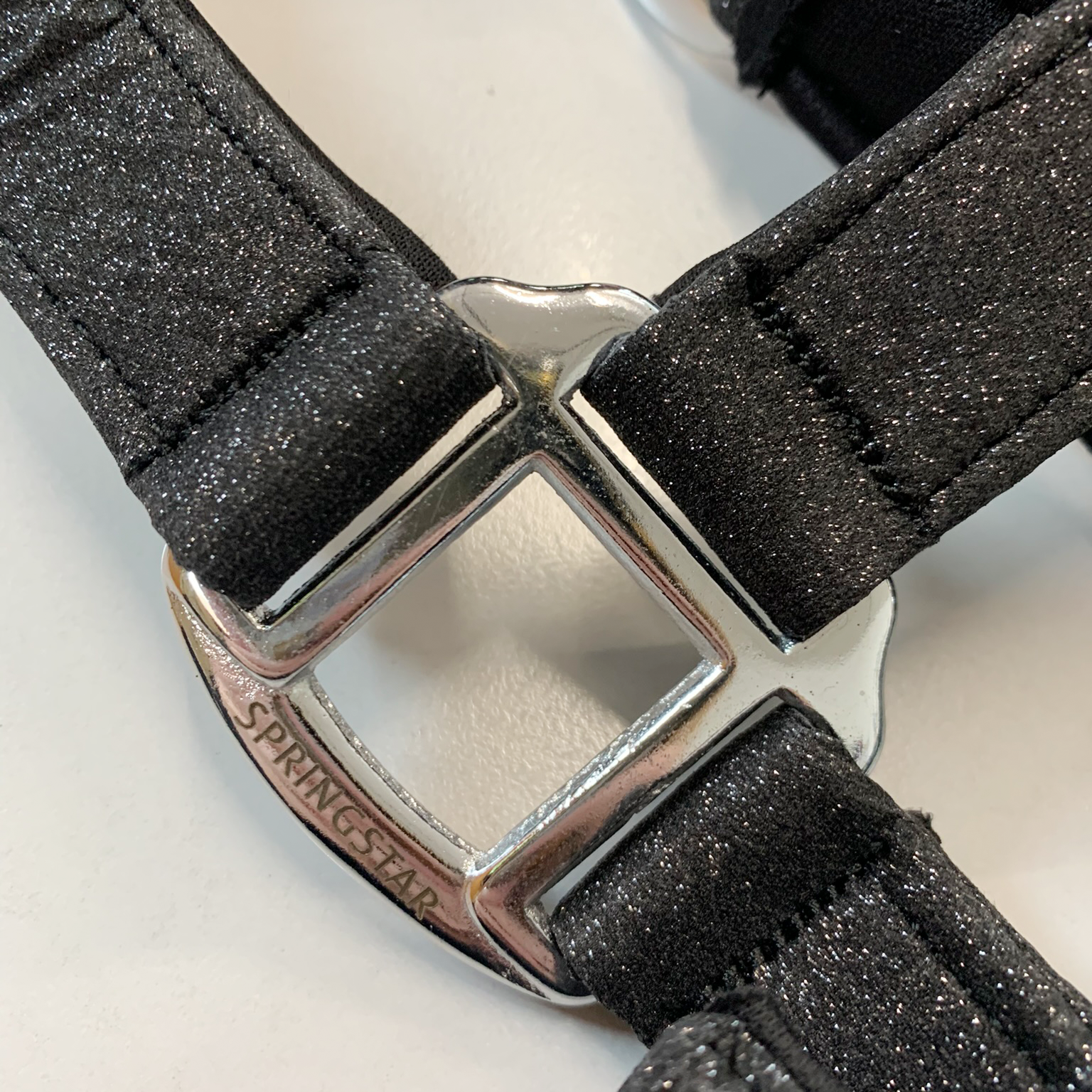 glitzer halfter siri pferd schwarz silber neopren