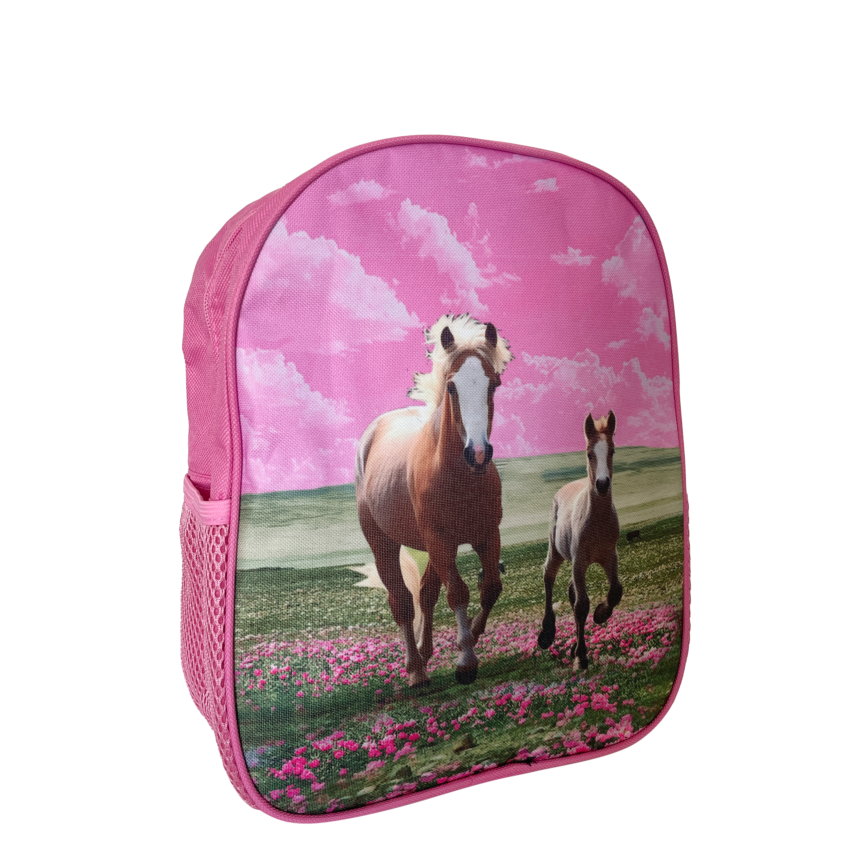 Kinder rucksack pferdemotiv pink rosa pferd fohlen