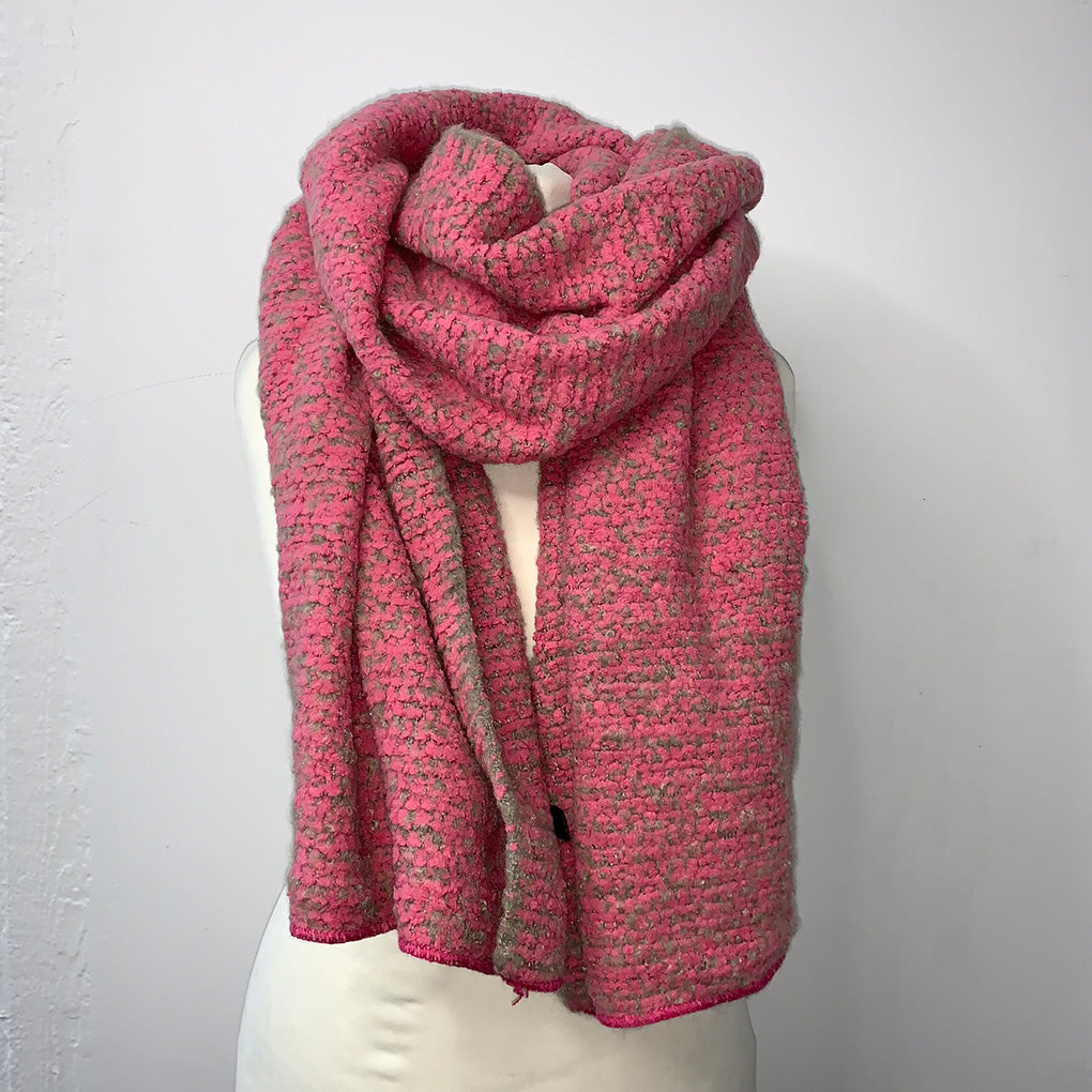 Winterschal Damen Wollmix pink rosa Beige kuschelschal