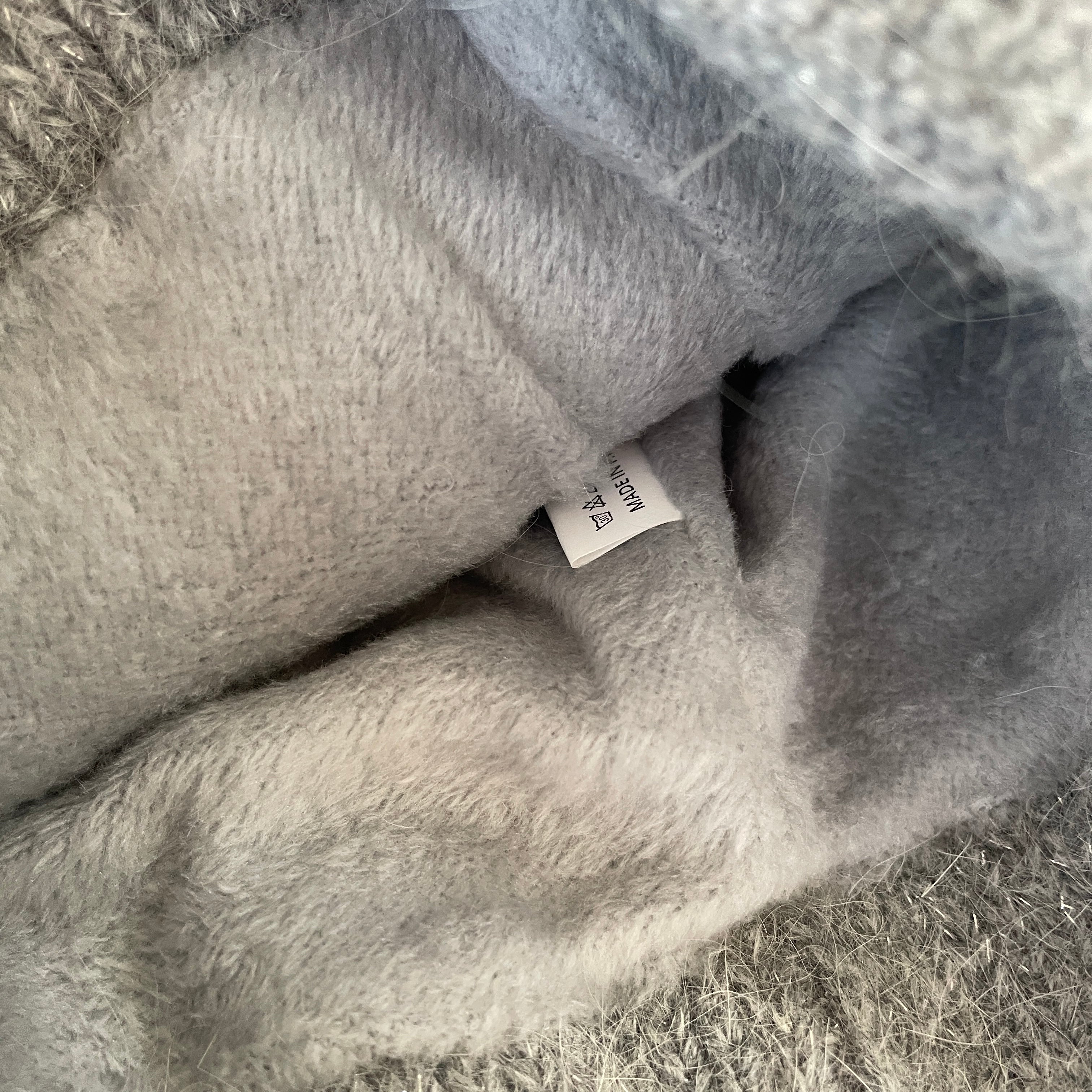 angora mütze beanie wollmütze winter damen glitzer strass schneeflocke grau weiches fleecefutter gefütterte mütze