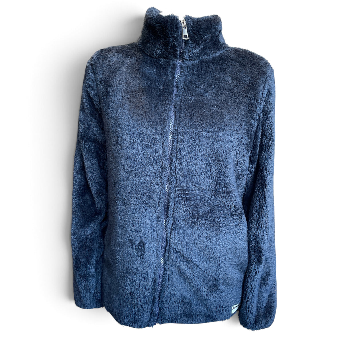 Plüschjacke mit Stehkragen Blau