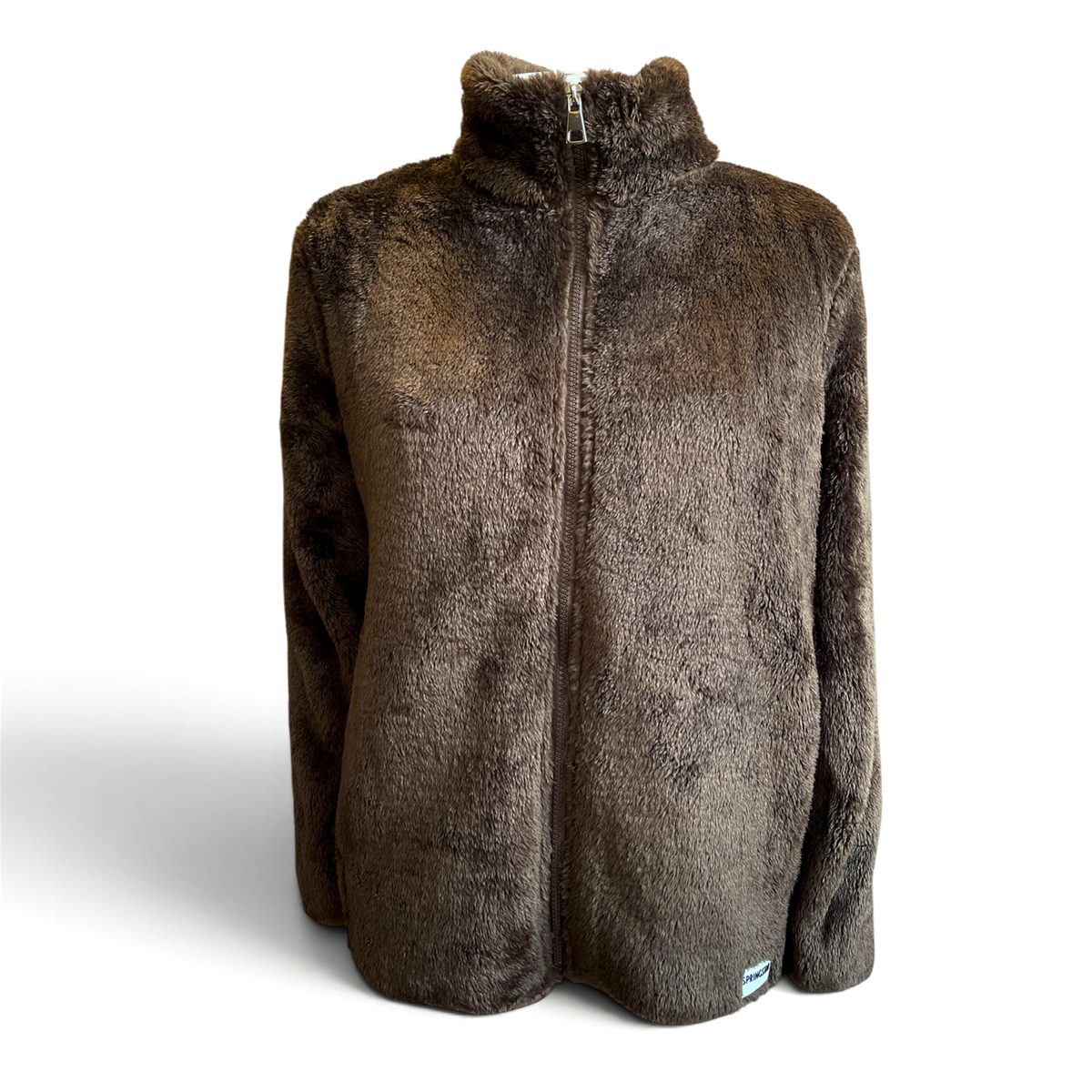 flauschige Fleecejacke Damen Braun