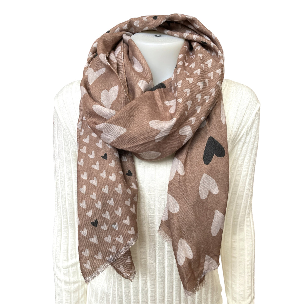 Springstar Damen Schal mit Herzmuster