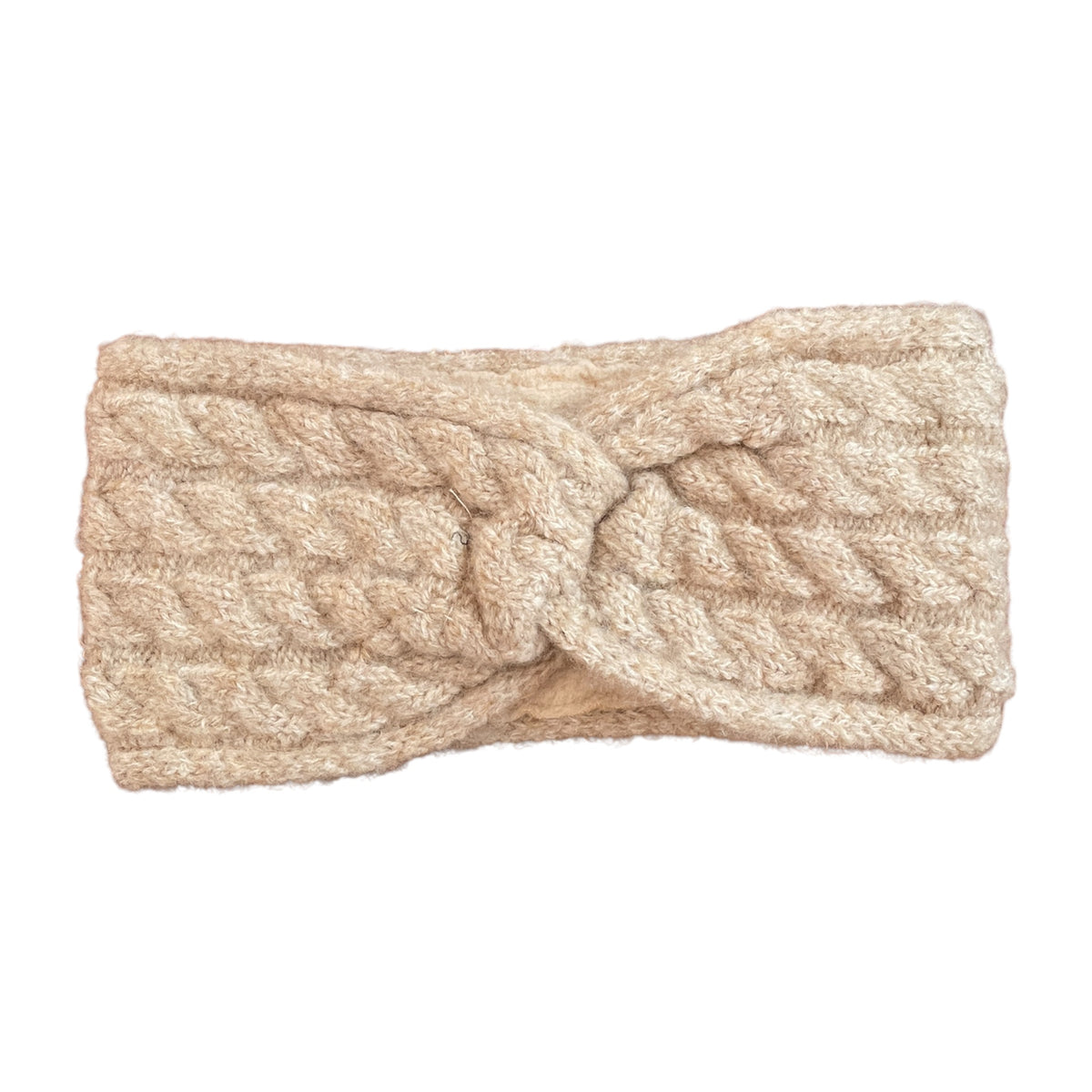 Ohrenwärmer Reitsport Beige Stirnband mit Knoten