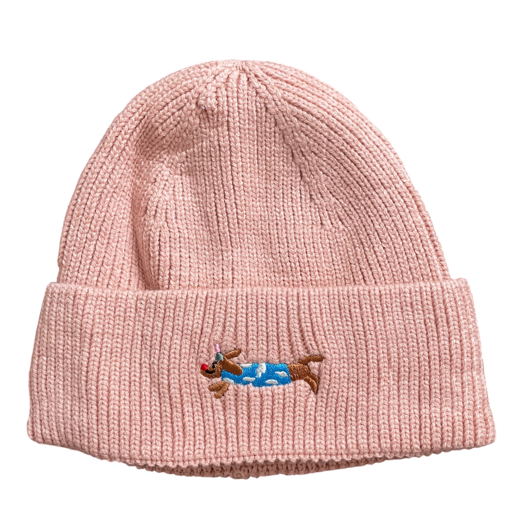 Wintermütze Damen Rosa Dackel Geschenkidee für Hundeliebhaber