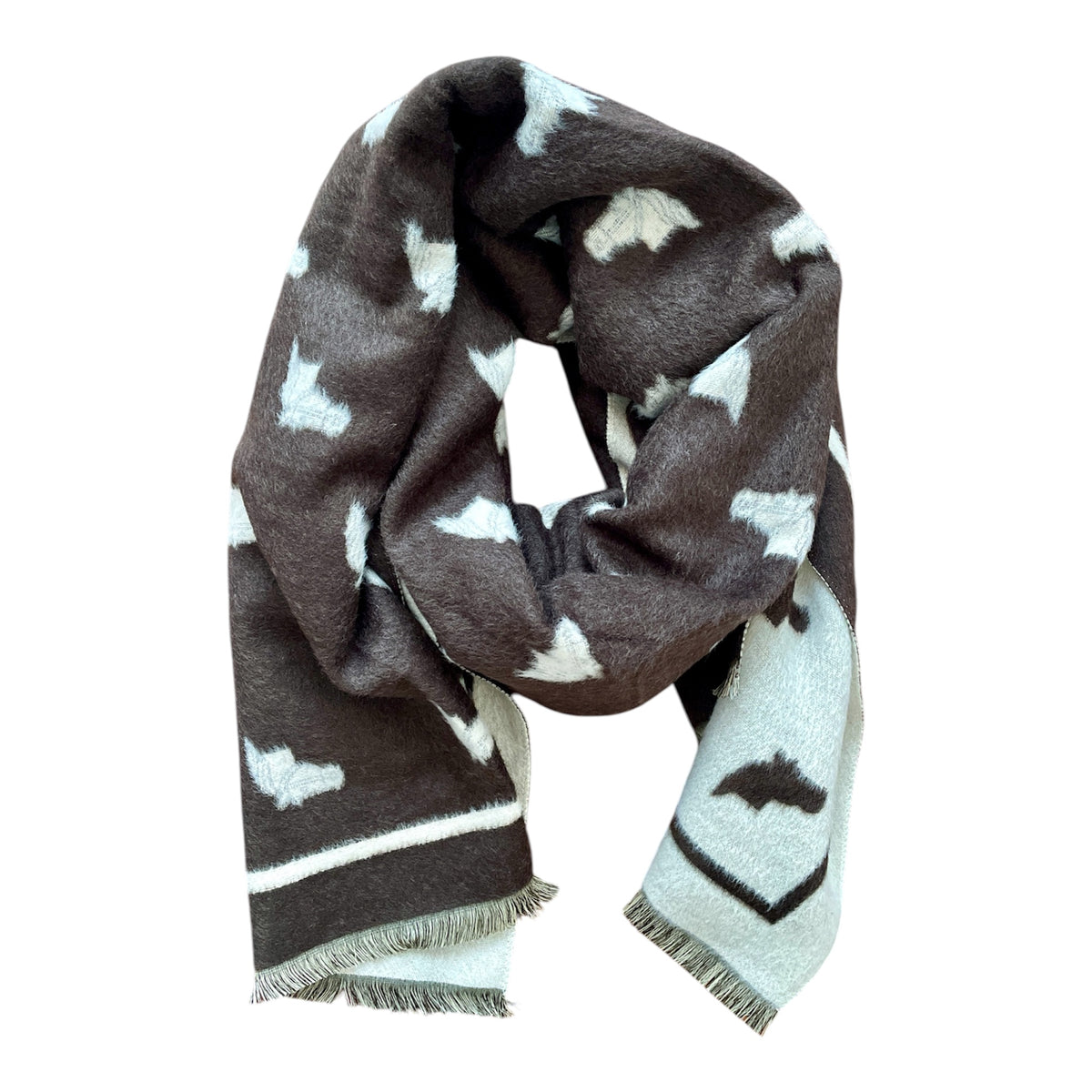 Springstar Damen Schal mit Pferdekopf Braun
