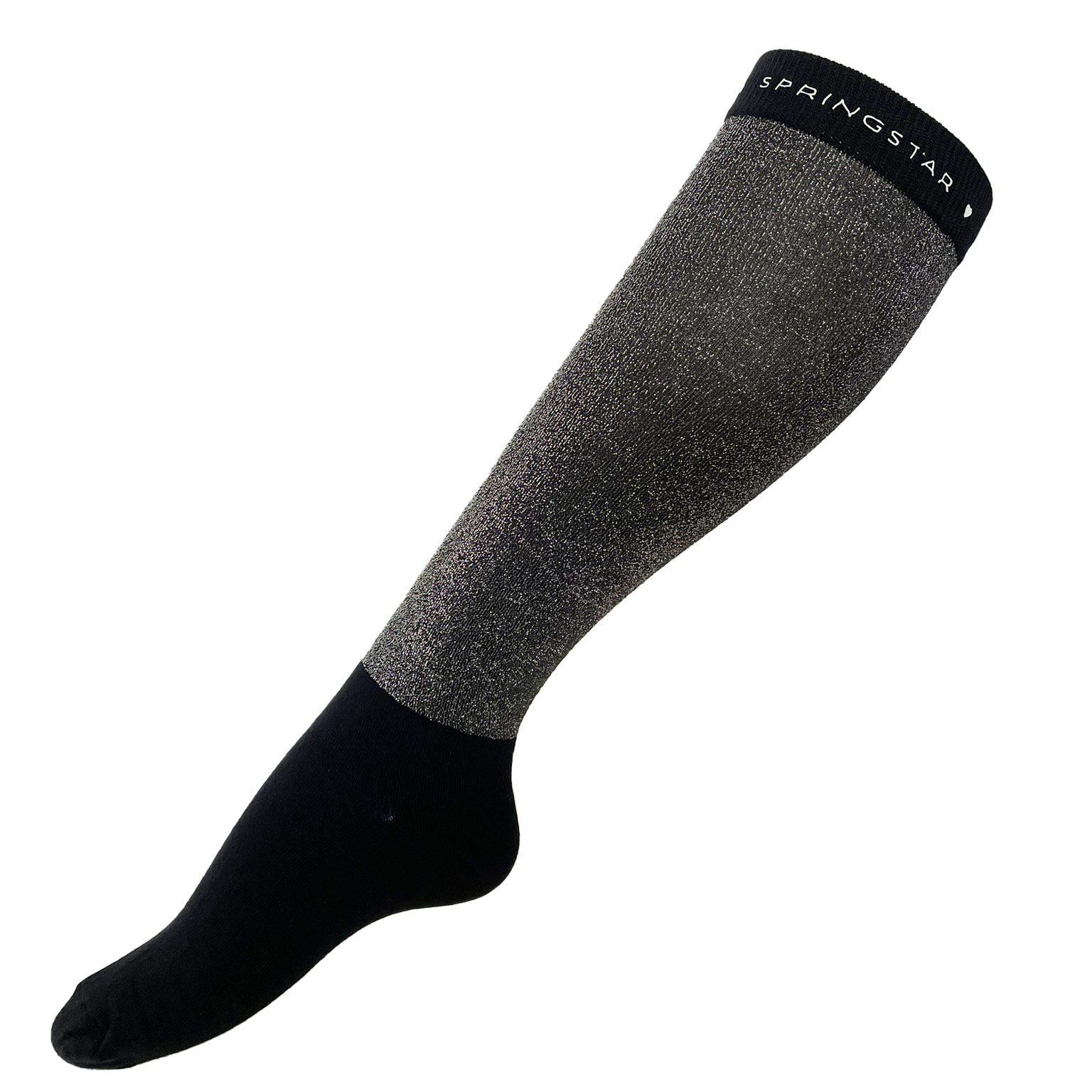 glitter reitsocken lurex kinder und erwachsene schwarz glitzer silber
