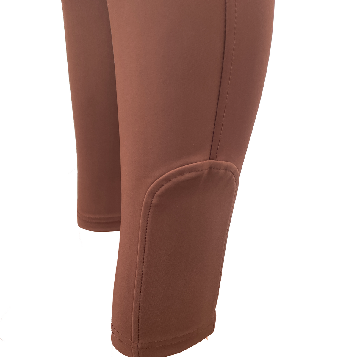 Springstar Glitzer Softshell Reithose Yvonne braun Beinabschluss Detail Reitmode Damen Reithose mit Glitzer