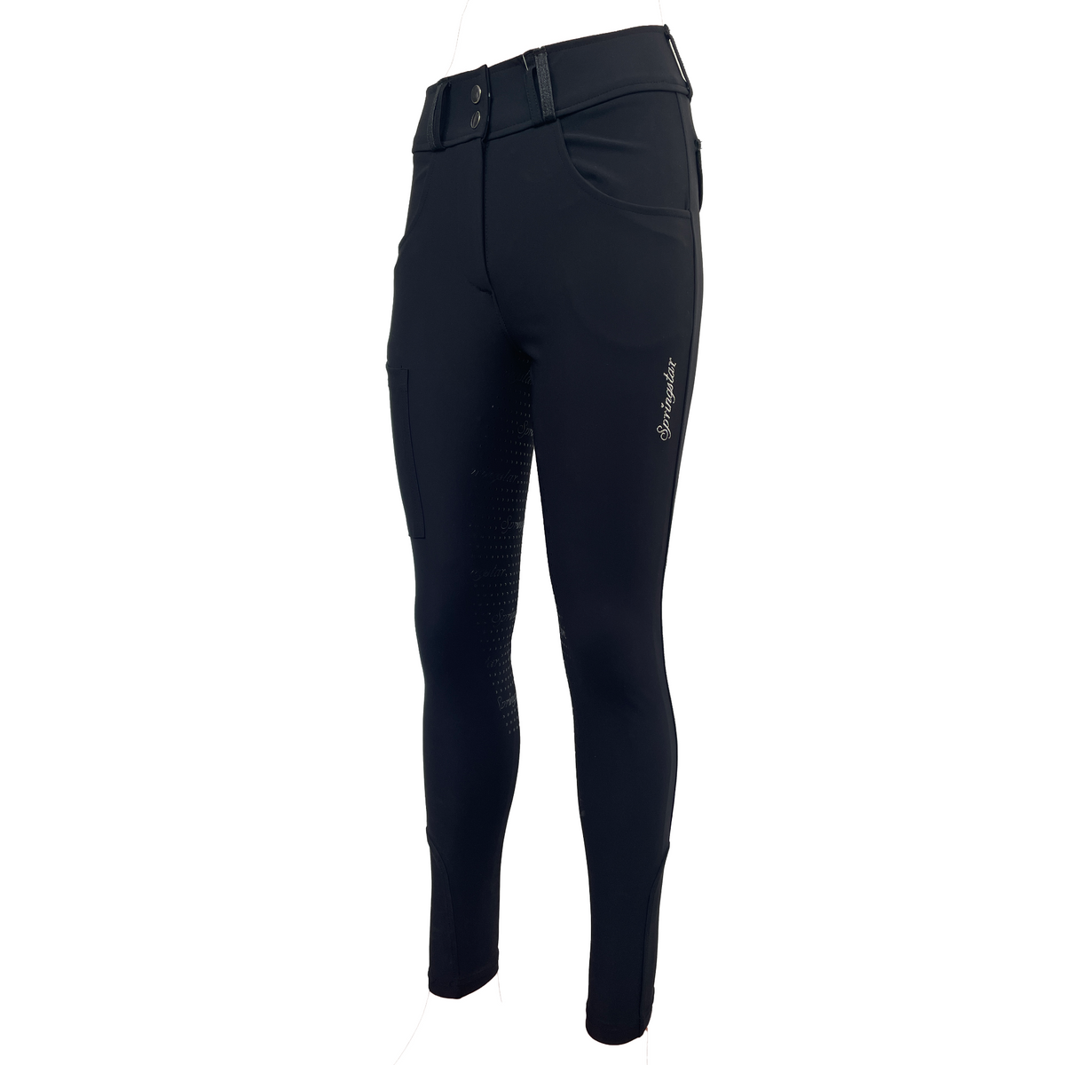 Springstar Glitzer Softshell Reithose Yvonne schwarz Glitzerdetail Reitmode Damen Reithose mit Glitzer
