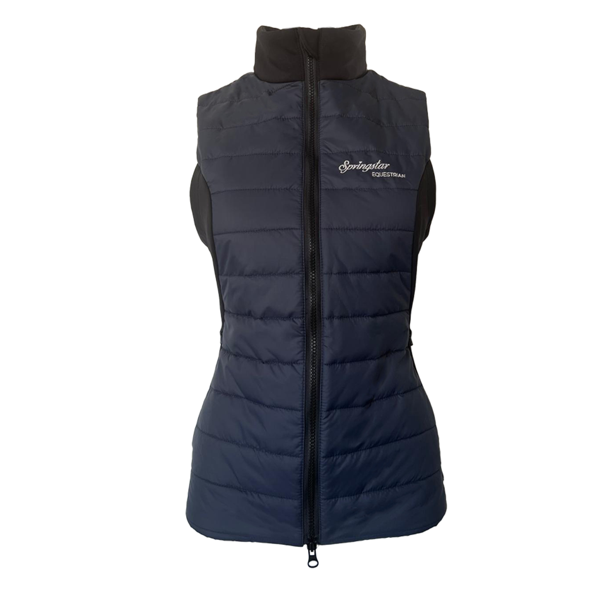 hybrid reitweste spooks dunkelblau navy schwarz softshell steppweste outdoor sport springstar weste dünne reitweste damen reiten