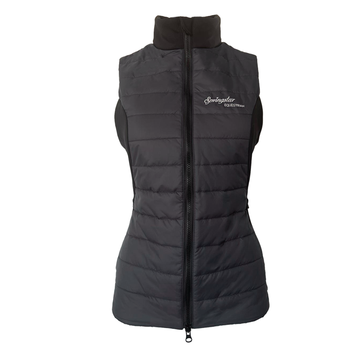 hybrid reitweste grau softshell steppweste spooks outdoor sport springstar weste dünne reitweste damen reiten