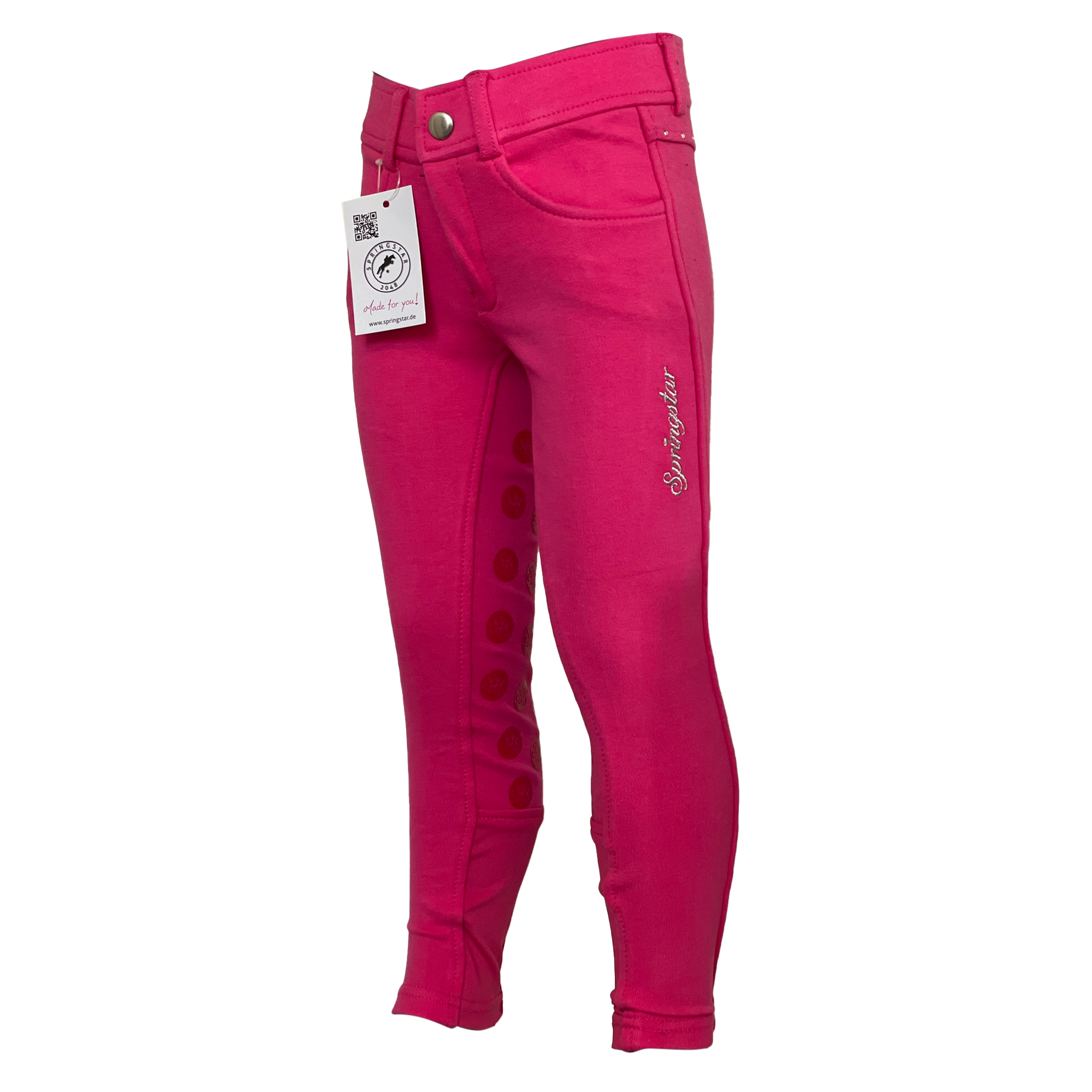 reithose kinder reiterhose mädchen pink glitzer springstar silikon vollbesatz gürtelschlaufen