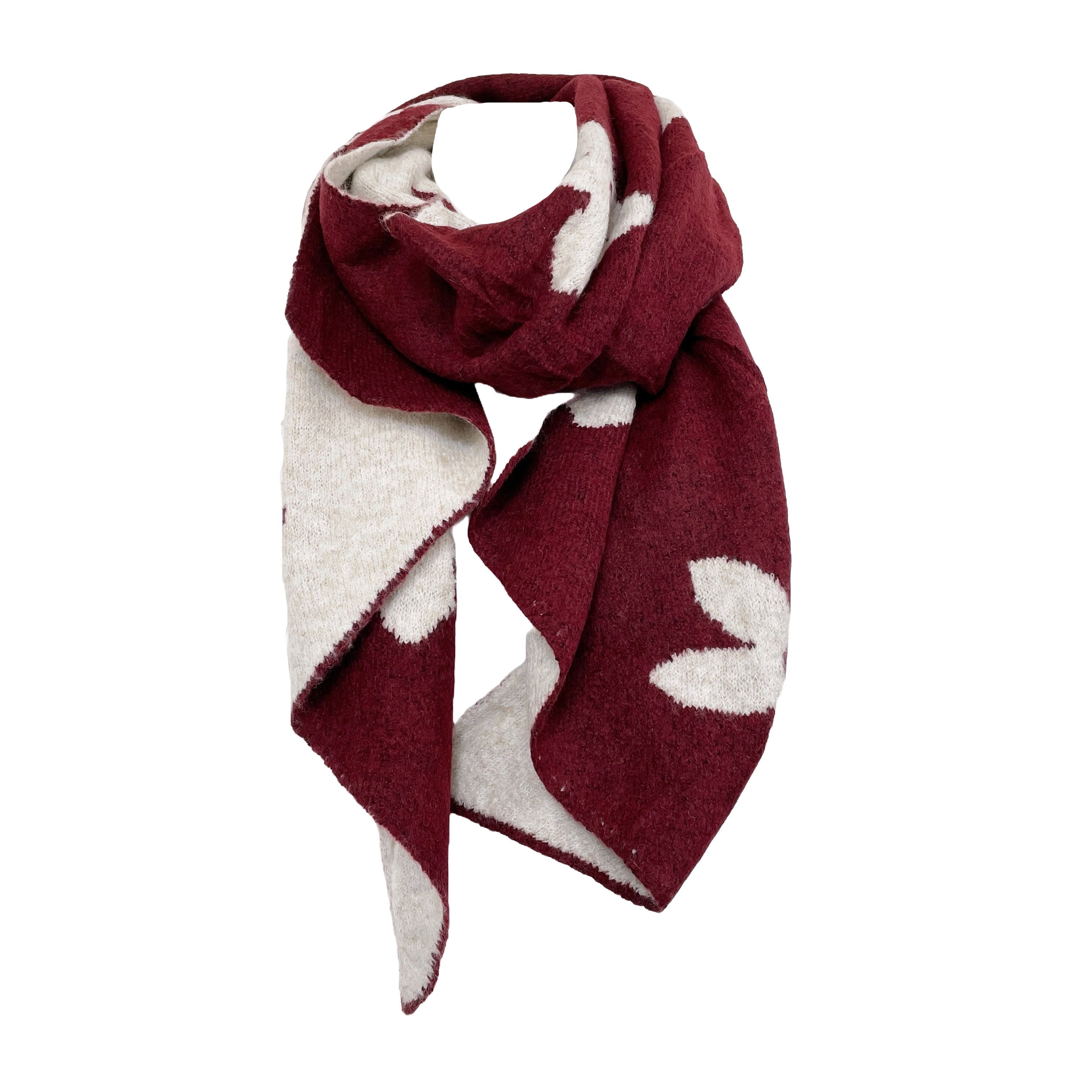 kuscheliger blumenschal weinrot bordeaux