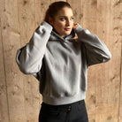 oversize hoodie mit kapuze grau springstarspooks kapuzenpulli cropped