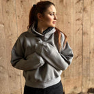 oversize hoodie mit kapuze grau springstarspooks kapuzenpulli cropped