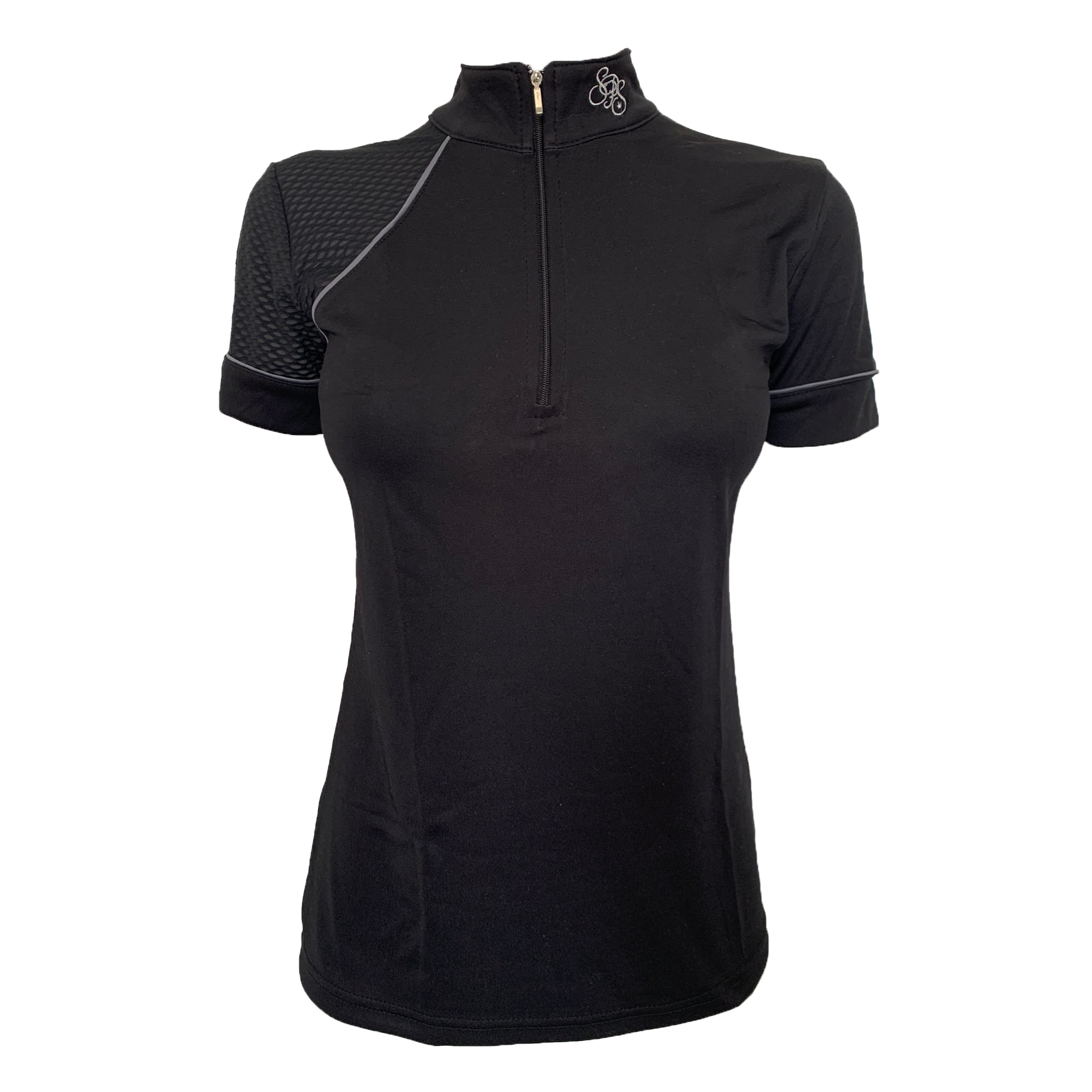 turniershirt mesh sommer schwarz reißverschluss springstar funktionsshirt reiten spooks