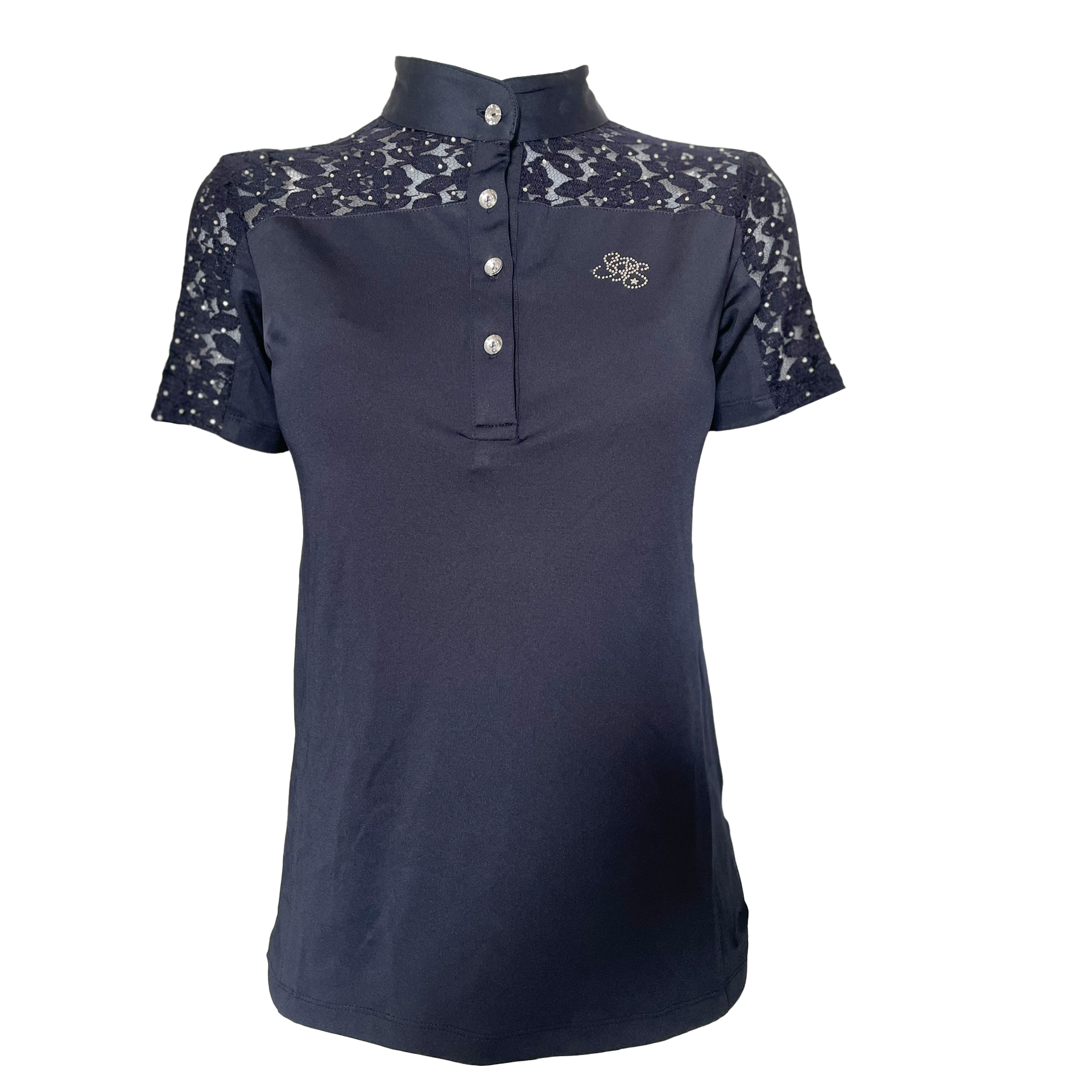 turniershirt glitzer amal dunkelblau spitze strass spooks