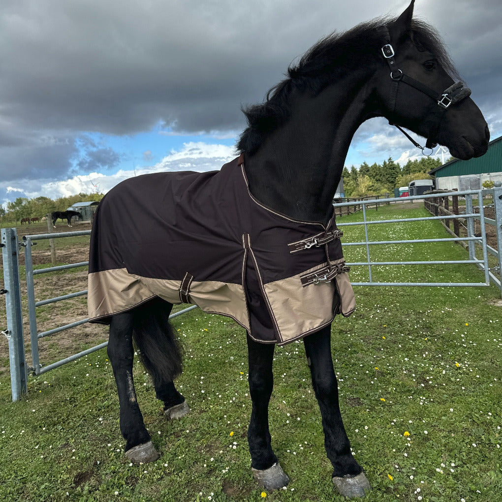 wind und regendecke pferd braun beige fleece springstar
