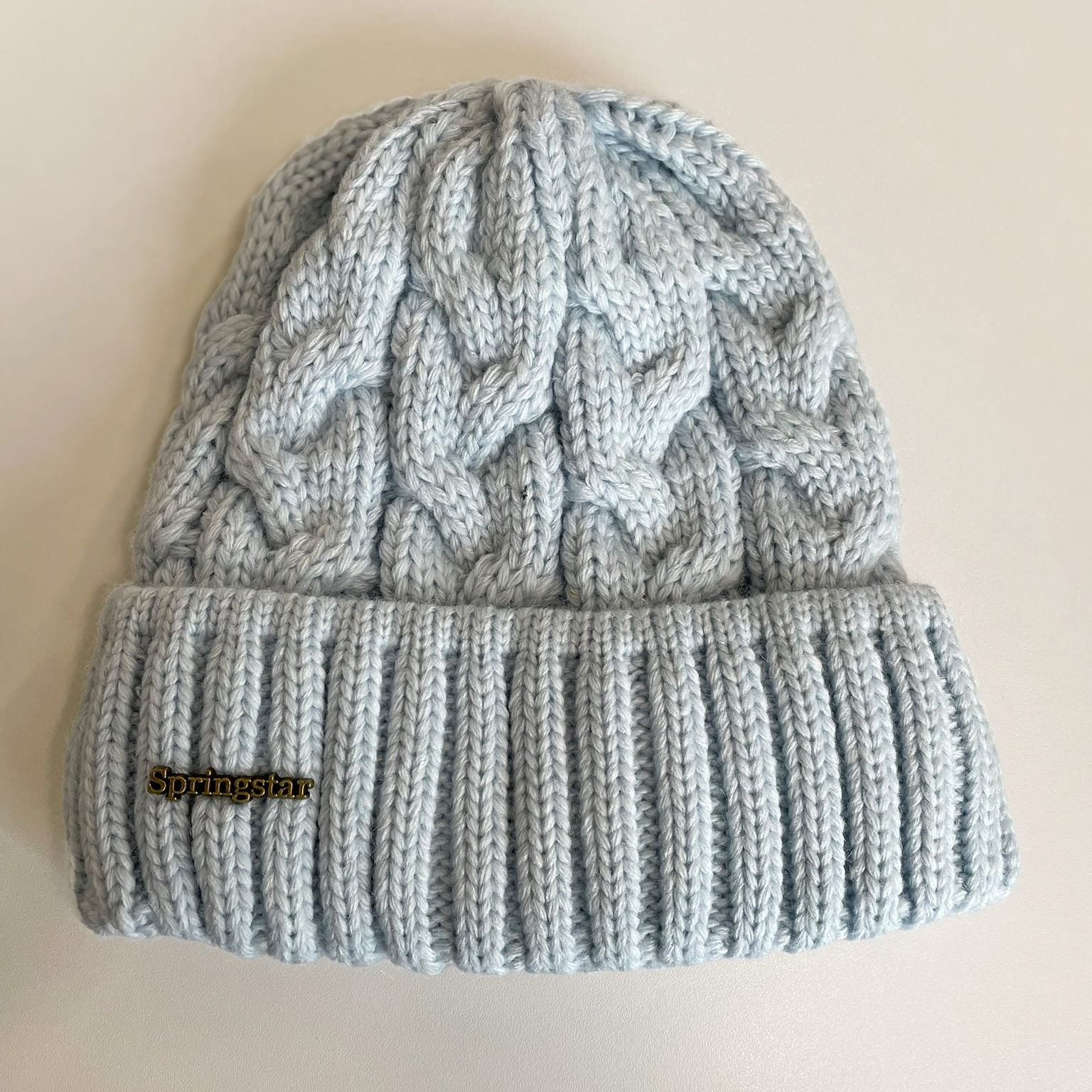 wintermütze zopfmuster damen gefüttert hellblau