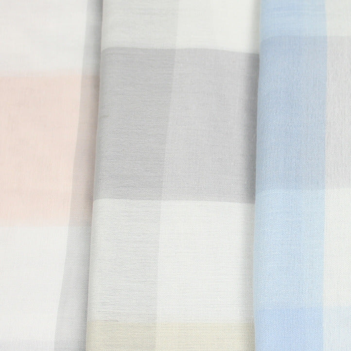 Dreieckstuch kariert rosa beige blau mit fransen kariertes tuch dünner schal