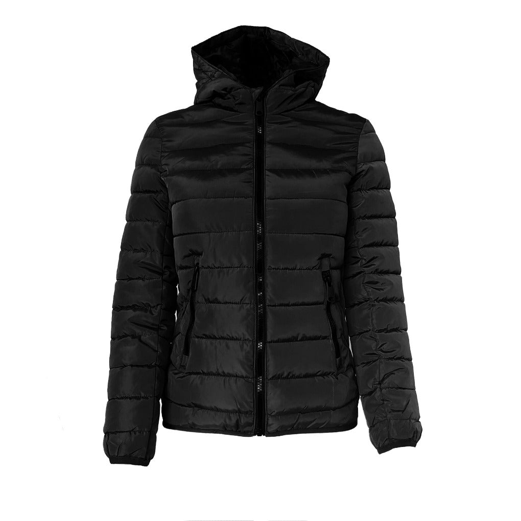 Winter Reitjacke Kinder schwarz Steppjacke mit kapuze