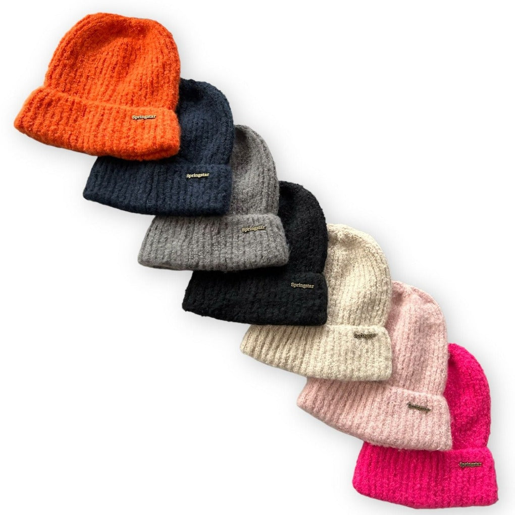 Kuschelmuetze-Lessly-bunt-super-flauschig winter herbst muetze orange, pink, rosa