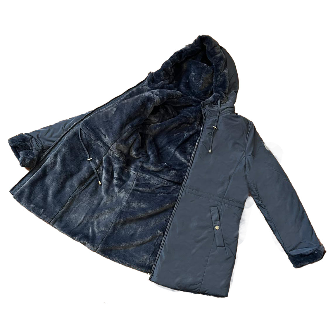 Plus Size Parka spooks  wendbar "Sisa" (Größe 40-48) blau kuschelig teddyfutter