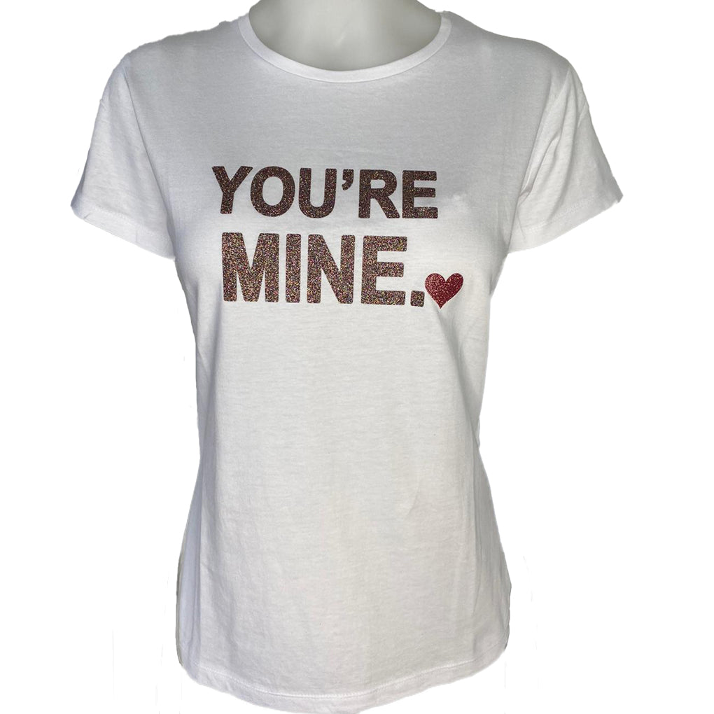 t-shirt glitzer motiv you´re mine herz