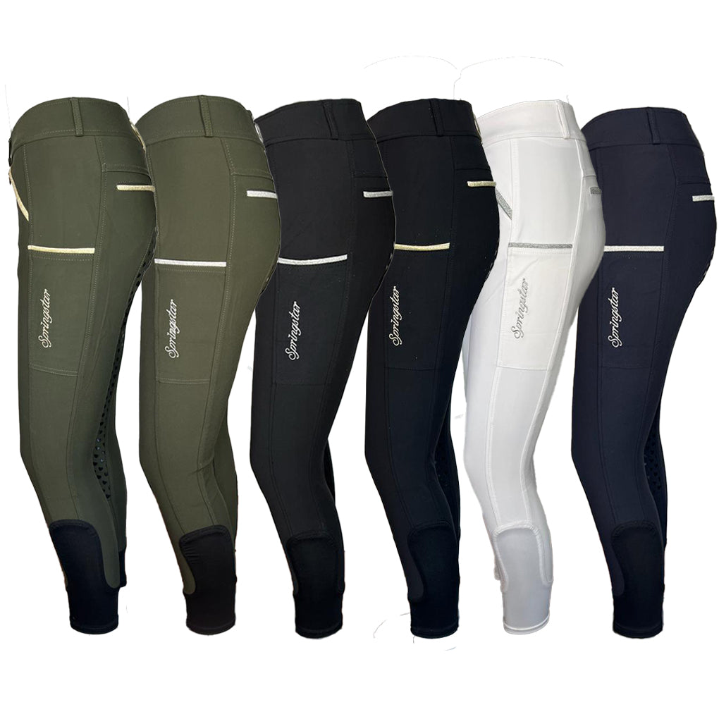 Sommer-Reithose-Herzstueck-mit-Handytasche-DarkGreen-black-navy-white-silver-lightgold-springstar-luftige-reithose-reithosefuerdensommer