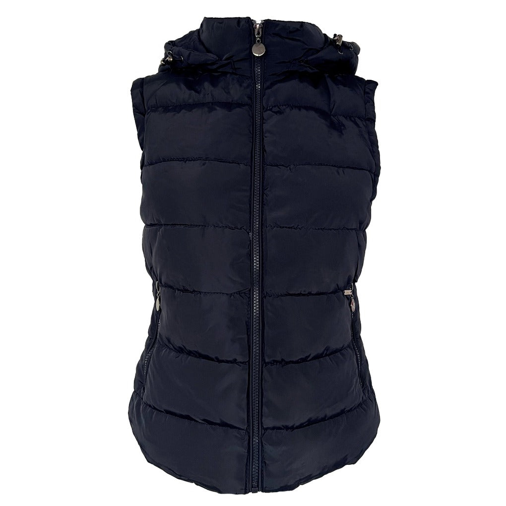 Reitweste Damen Steppweste-mit-abnehmbarer-Kapuze-Edita- dunkelblau navy springstar spooks