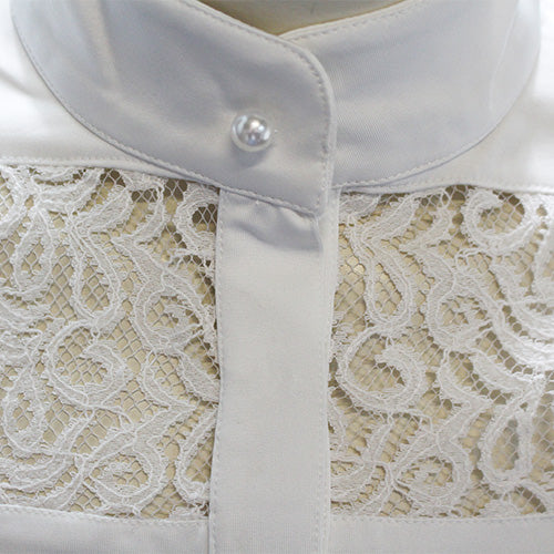 spitzenbluse, spitzenreitbluse, turnierbluse, springstar, turniermode, turnierbluse, reitfashion, horseware, pferde, pferdezubehör, springstar, spooks, weißes turniershirt