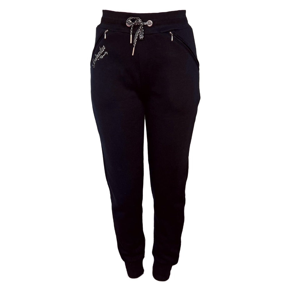 reit jogginghose navy sporty bündchen reißverschluss gefüttert sporthose reiter