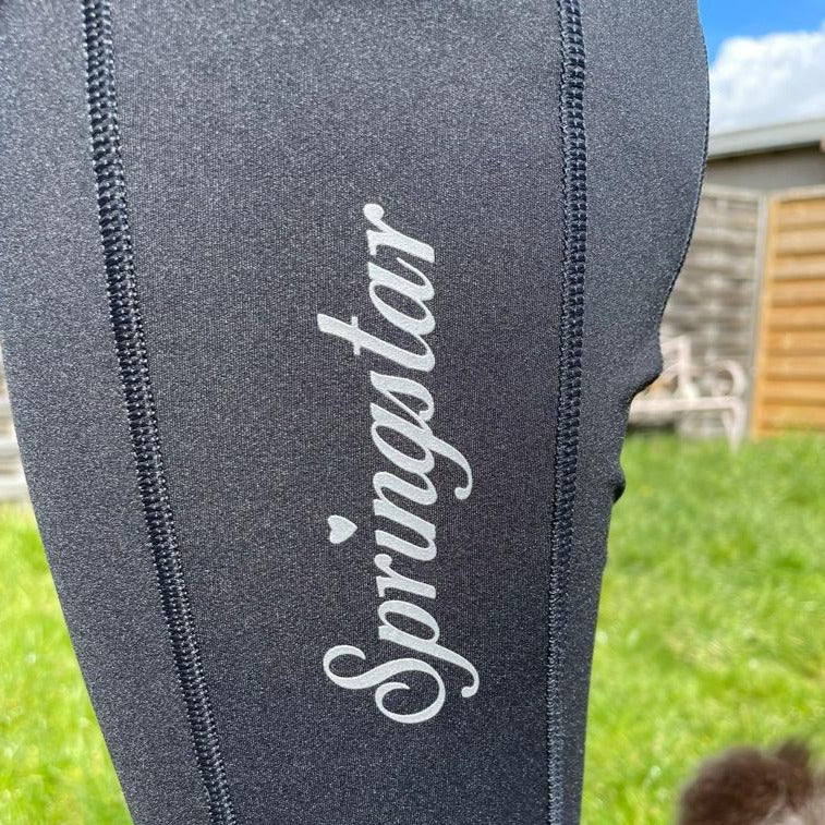 kinder reitleggings herzenspony schwarz vollbesatz silikon grip pferd