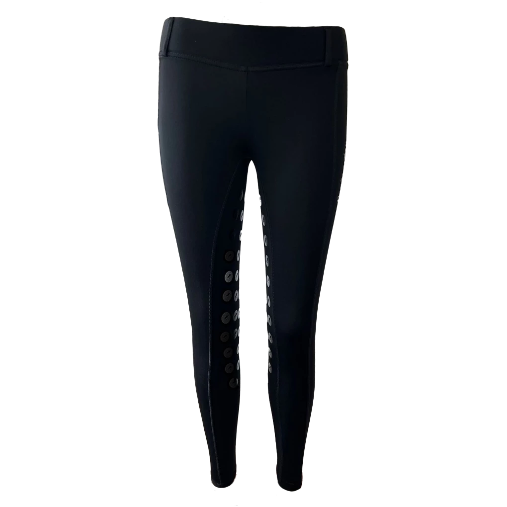 Springstar Kinder Reitleggings mit Handytasche Schwaz Silikon Besatz