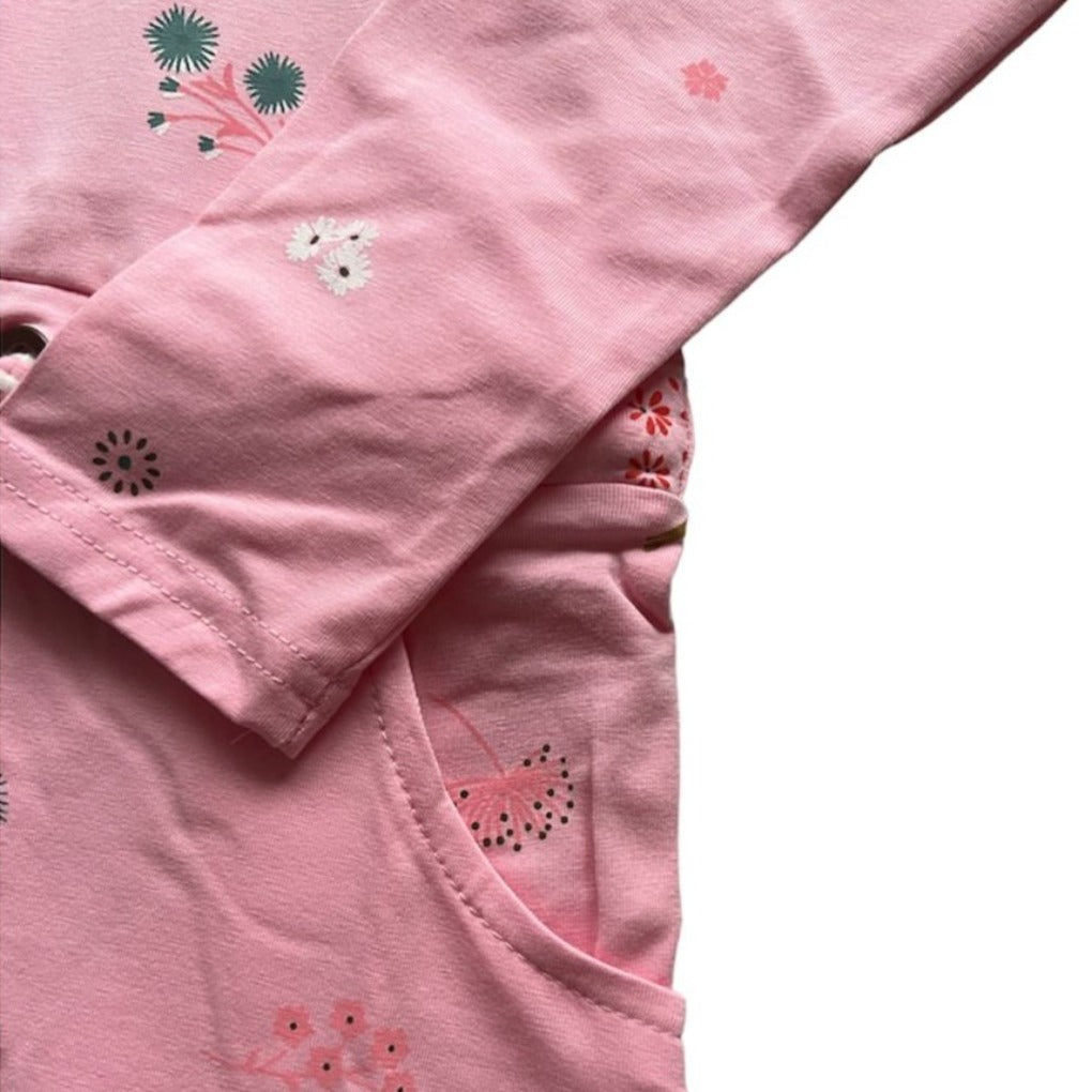 kinderkleid-june-mit-pferden-und-blumen-front-misty-rose kinderkleider kids rosa pferdchen