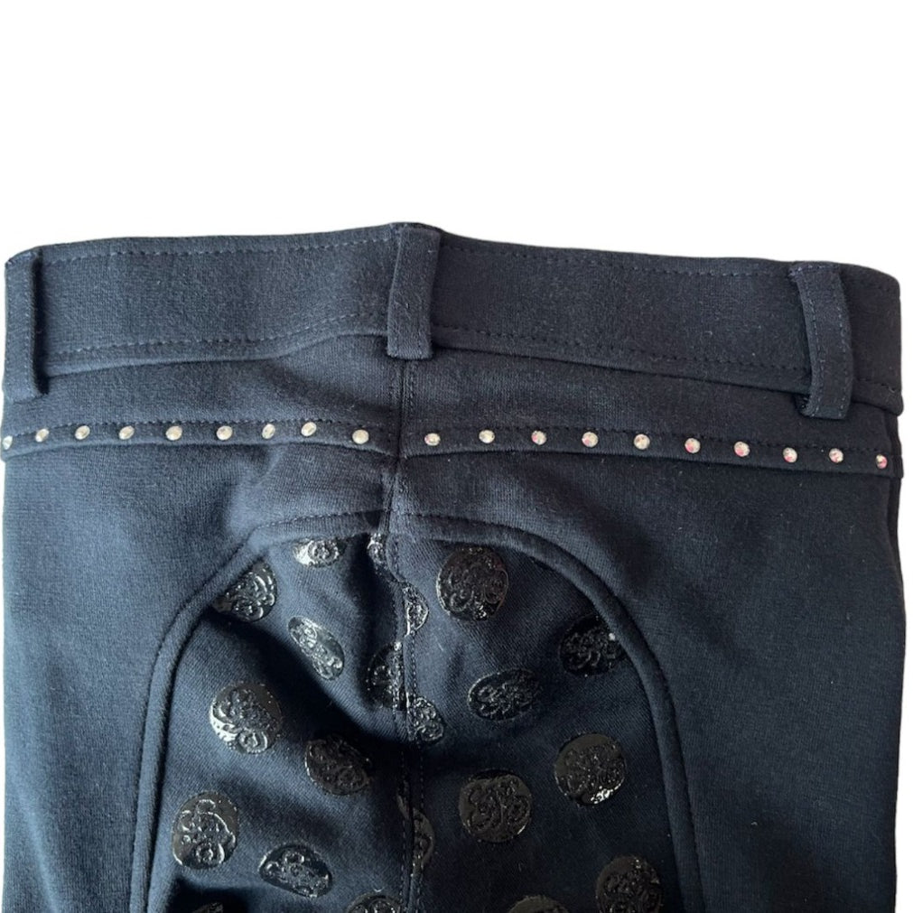 kinderreithose-comfy-springstar-dark blue blau kinder bequem kinderfreundlich glitzer reithose kinder reiterhose mädchen