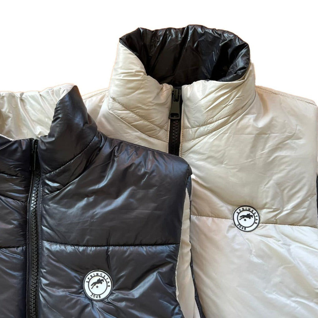 kurze weste steppweste beige schwarz springstar