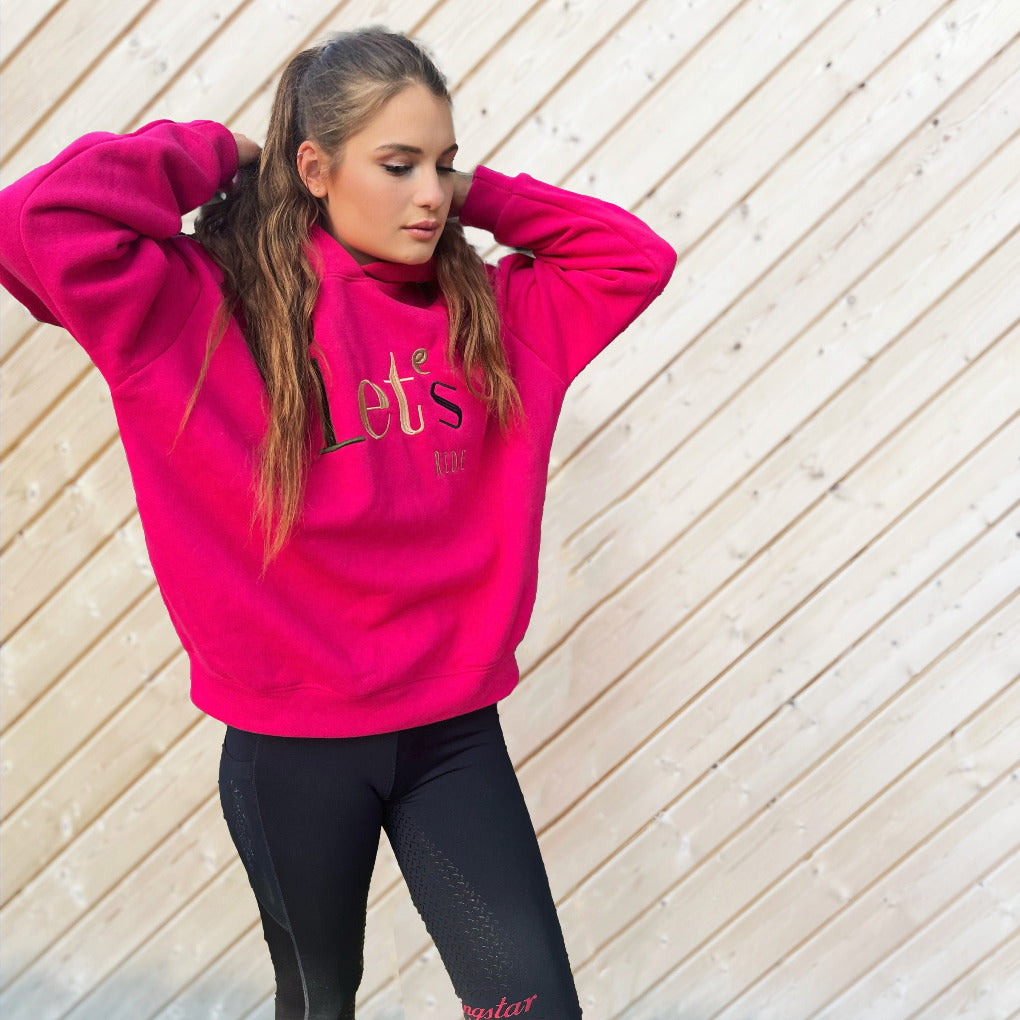 Sommer-Reitleggings Liebesgruß von SPRINGSTAR mit Mesh-Einsätzen in Navy-Pink