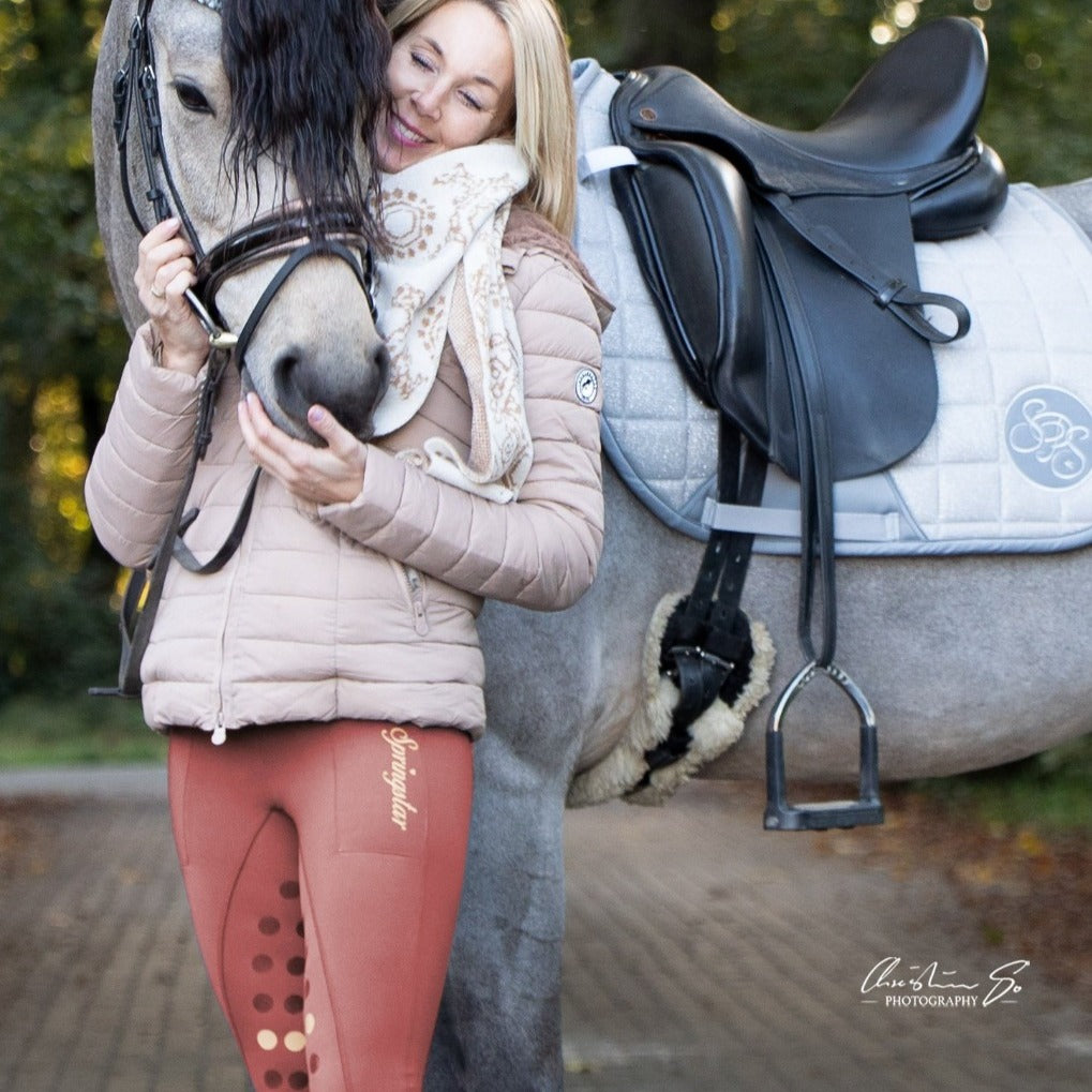Reitleggings Alia von SPRINGSTAR 2048 mit Glitzer und Vollbesatz in Marsala