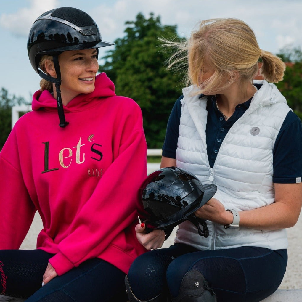 Hoodie Oversize pink lets ride reiter pullover reitweste reithelm