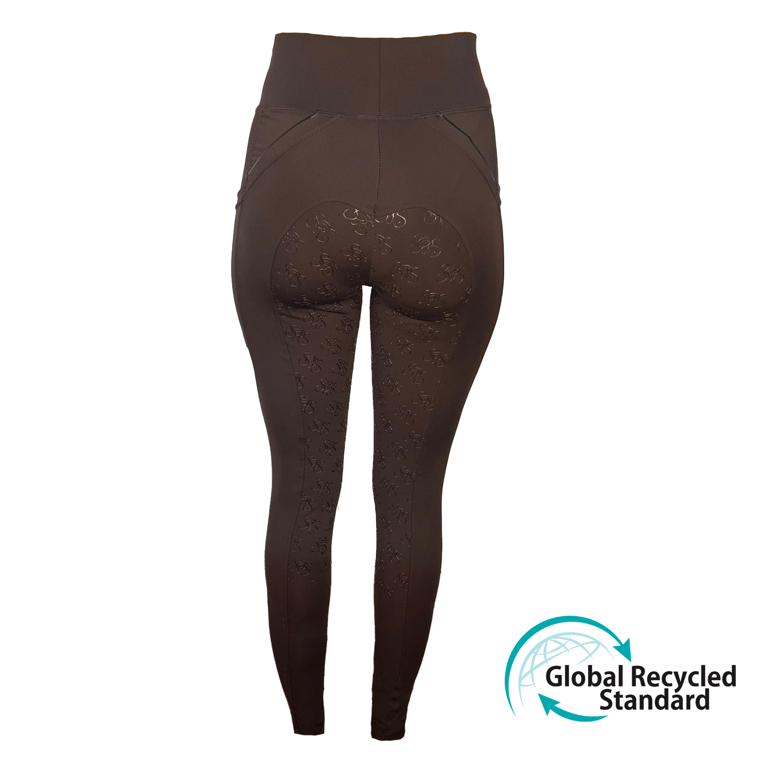 reitleggings braun nachhaltige reitbekleidung reithose reitleggins springstar handytasche highwaist silikon vollbesatz grip