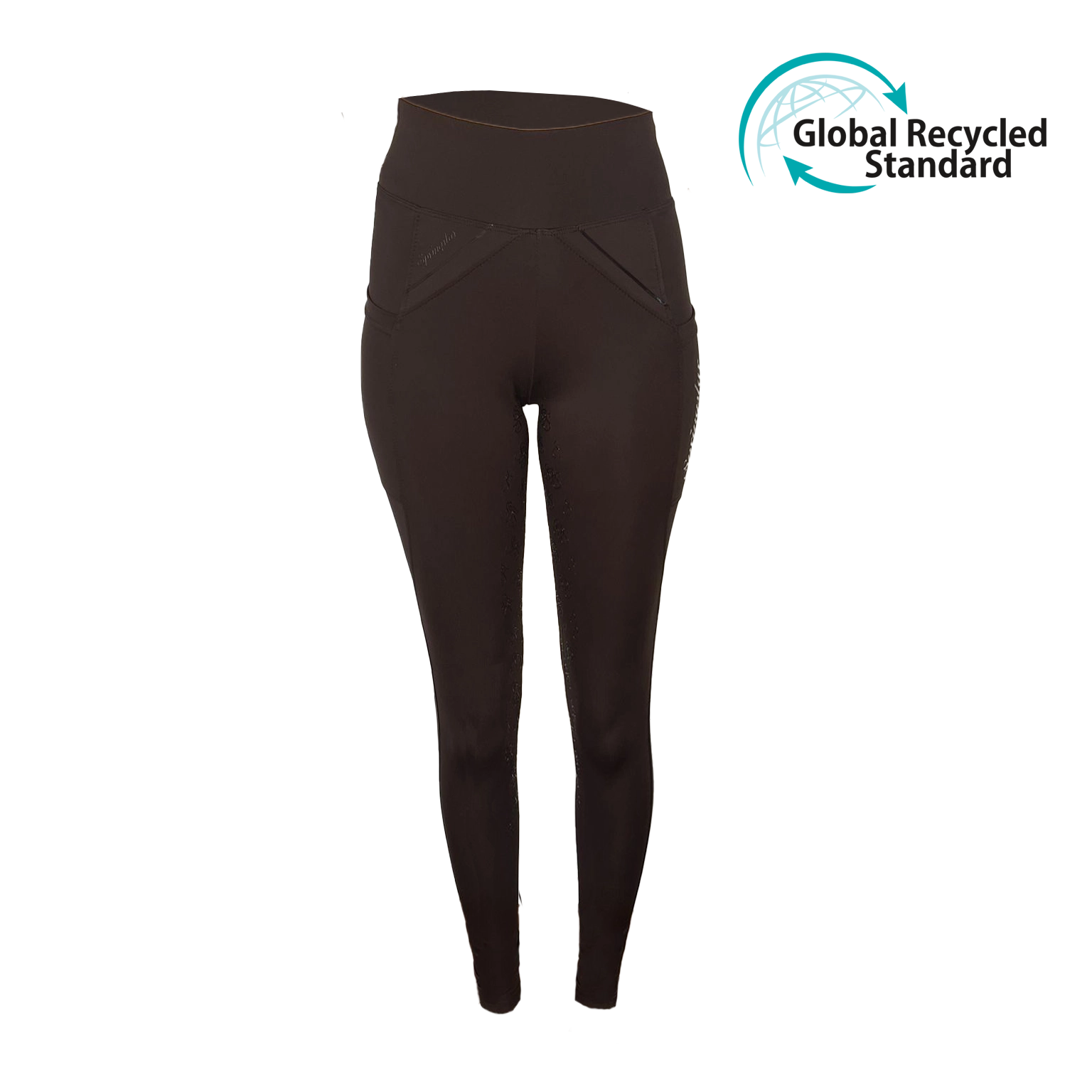 reitleggings braun nachhaltige reitbekleidung reithose reitleggins springstar handytasche highwaist