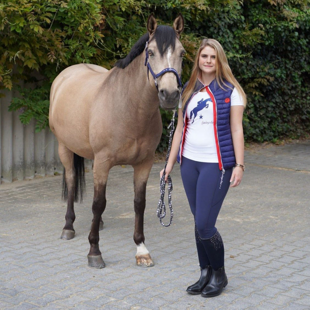 damen steppweste spooks rabea reitweste freizeitweste blau rot