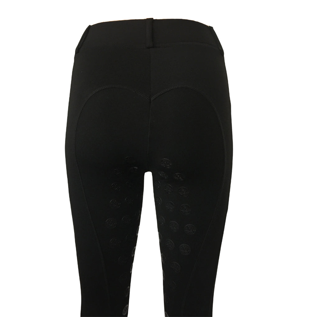 reitleggings mit handytasche sweetherart springstar schwarz silber sommer reithose damen silikon grip vollbesatz