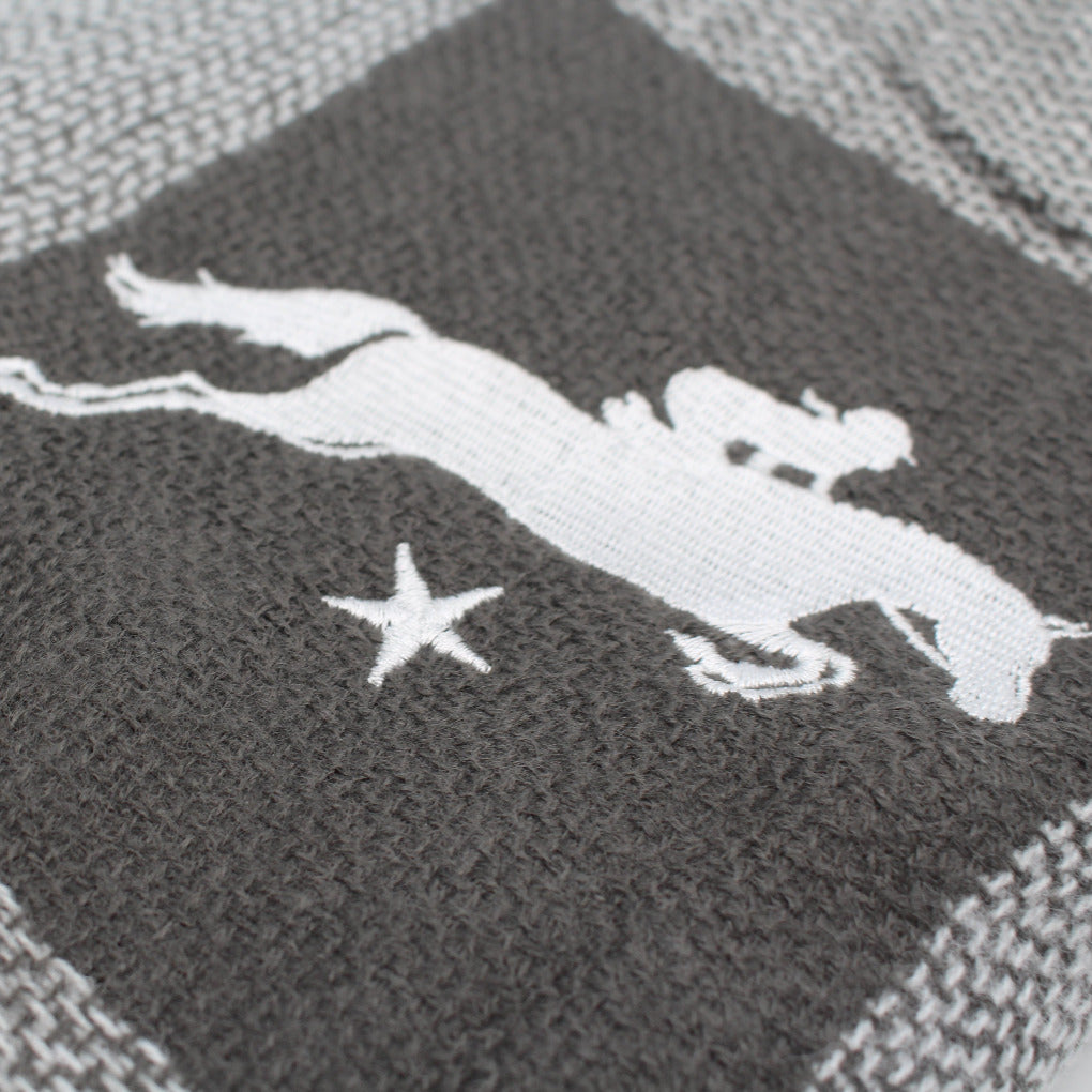 schal pferdemotiv schal pferd chiara grau weiß springpferd stickerei