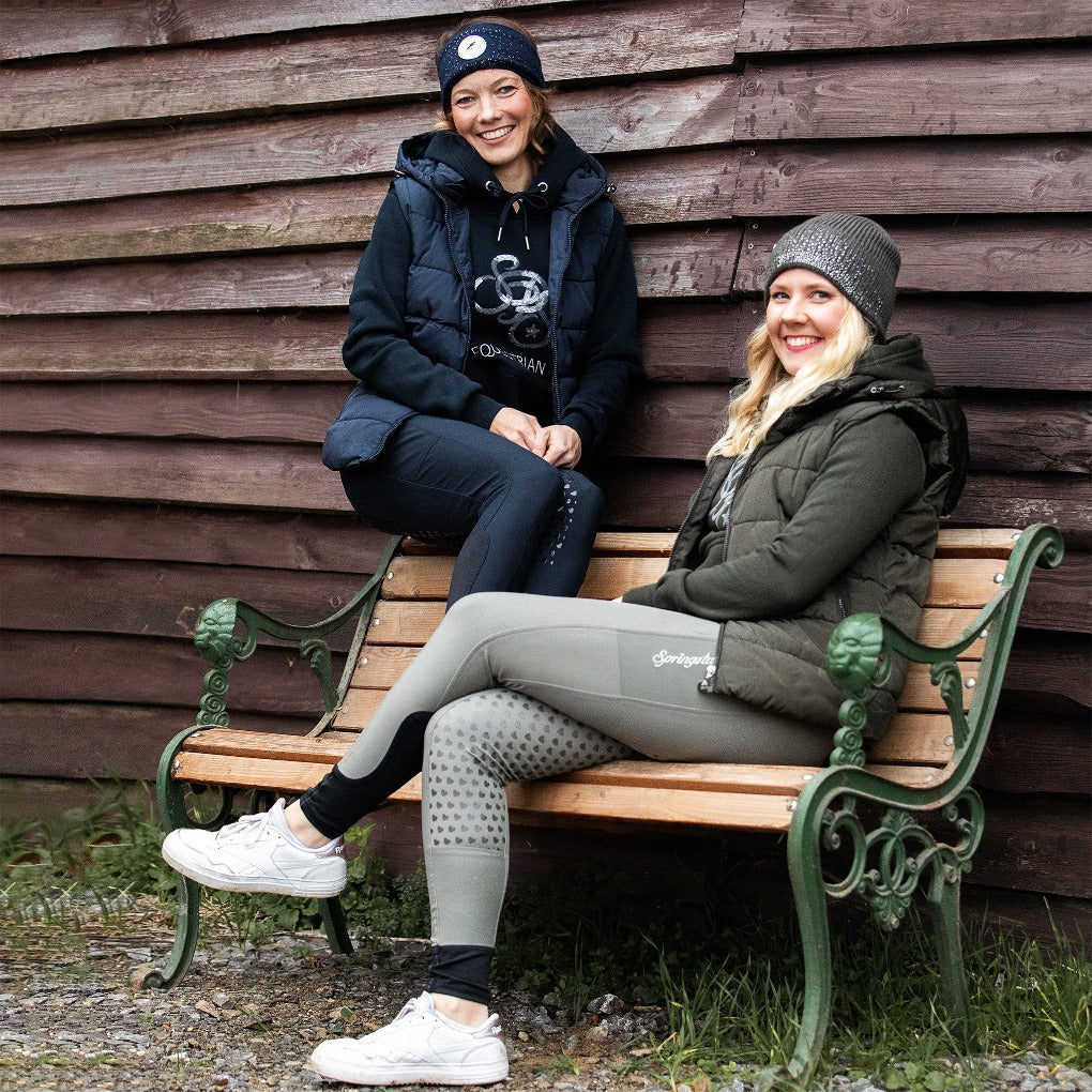 Reitweste spooks Damen "Edita" mit abnehmbarer Kapuze dunkelblau hoodie springstar pailletten winter mütze glitzer stirnband emma reitleggings