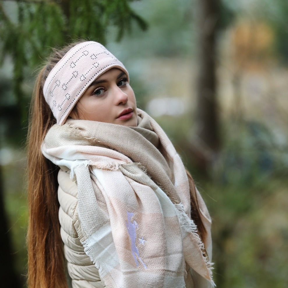 reitstirnband breit pferdegebiß,straß,glietzer,stirnband,kuschelig,warm,schick,rosa,hinguger,edora