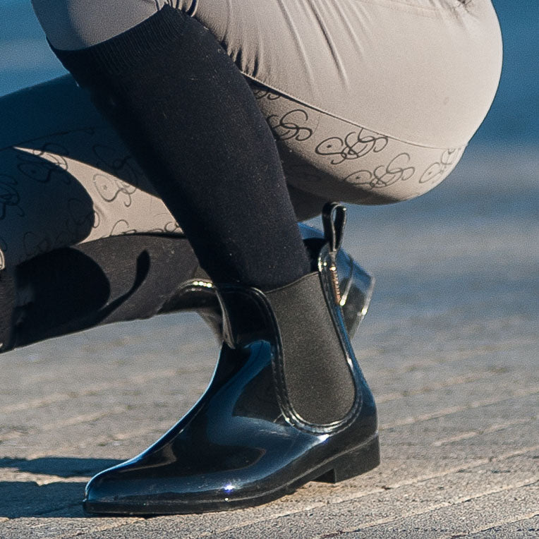 reitschuh, boots, stiefelette, jodpuhr, stallschuh, gummi, gummistiefel, wasserdicht, reitsocken