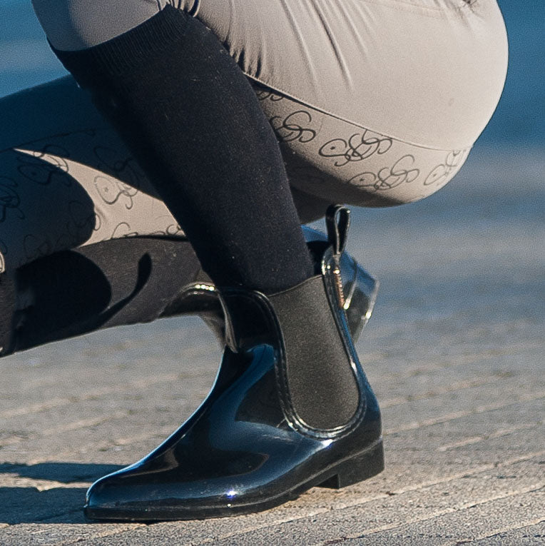 reitschuh, boots, stiefelette, jodpuhr, stallschuh, gummi, gummistiefel, wasserdicht, reitsocken